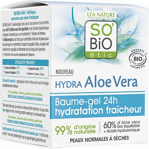Żel -balsam do twarzy - So'Bio Etic Aloe Vera 24H Moisture Balm-Gel — Zdjęcie N1