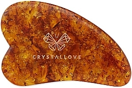 Płytka do masażu twarzy gua sha - Crystallove Cognac Amber Gua Sha — Zdjęcie N1