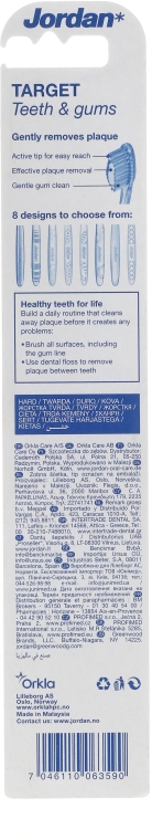 Twarda szczoteczka do zębów, różowo-niebieska - Jordan Target Teeth & Gums Hard — Zdjęcie N4