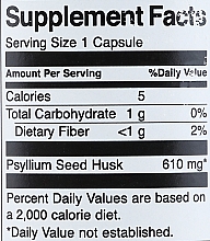 Suplement diety Łuski psyllium, 100 szt - Swanson Psyllium Husks 610 mg — Zdjęcie N3