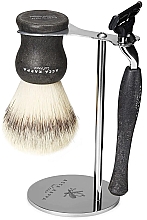 Kup Zestaw do golenia - Acca Kappa Natural Style Set Black (razor/1pc + brush/1pc + stand/1pc)