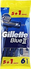 Zestaw maszynek do golenia jednorazowego użytku, 5 + 1 szt. - Gillette Blue II Razor 5+1 — Zdjęcie N1