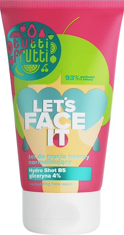 Normalizujący żel do mycia twarzy - Farmona Tutti Frutti Let`s Face It Normalizing Face Wash — Zdjęcie N1
