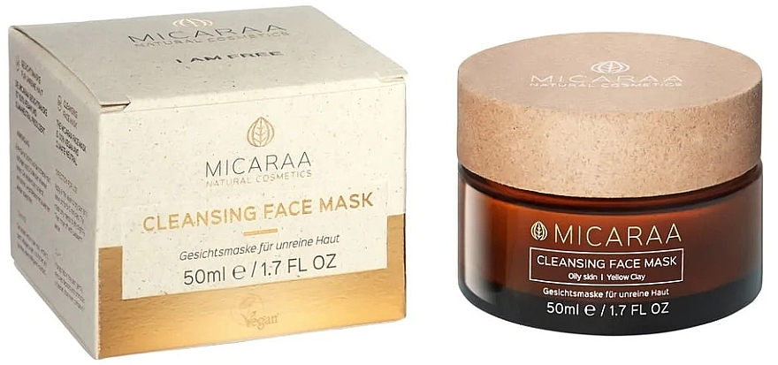 Oczyszczająca maska ​​do twarzy z żółtej glinki do cery tłustej - Micaraa Cleansing Face Mask — Zdjęcie N2