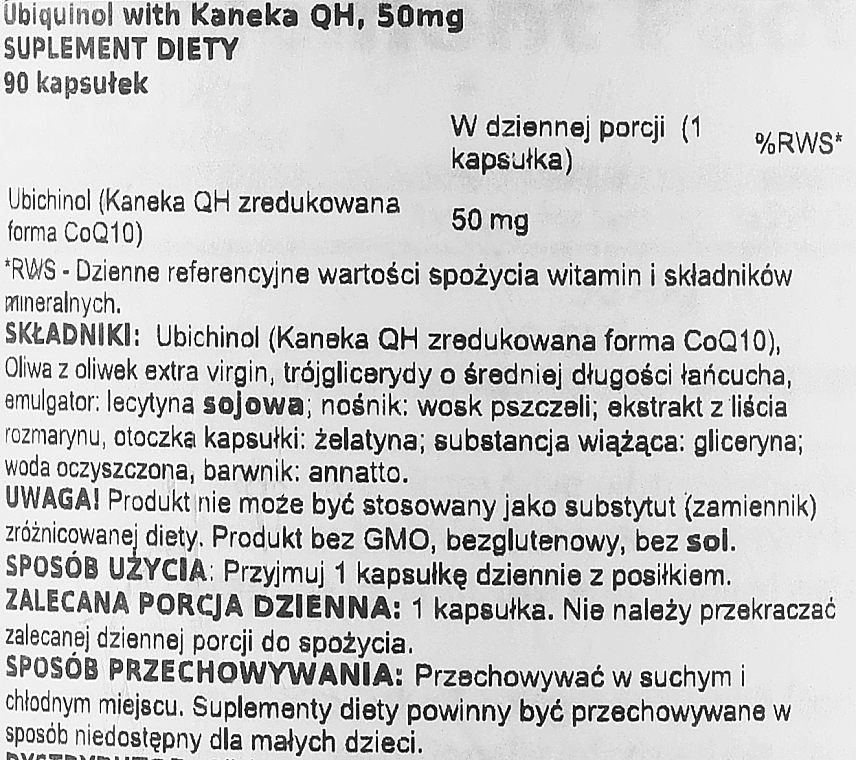 Ubichinol w żelowych kapsułkach - Doctor's Best Ubiquinol with Kaneka 50 mg, 90 Softgels — Zdjęcie N2