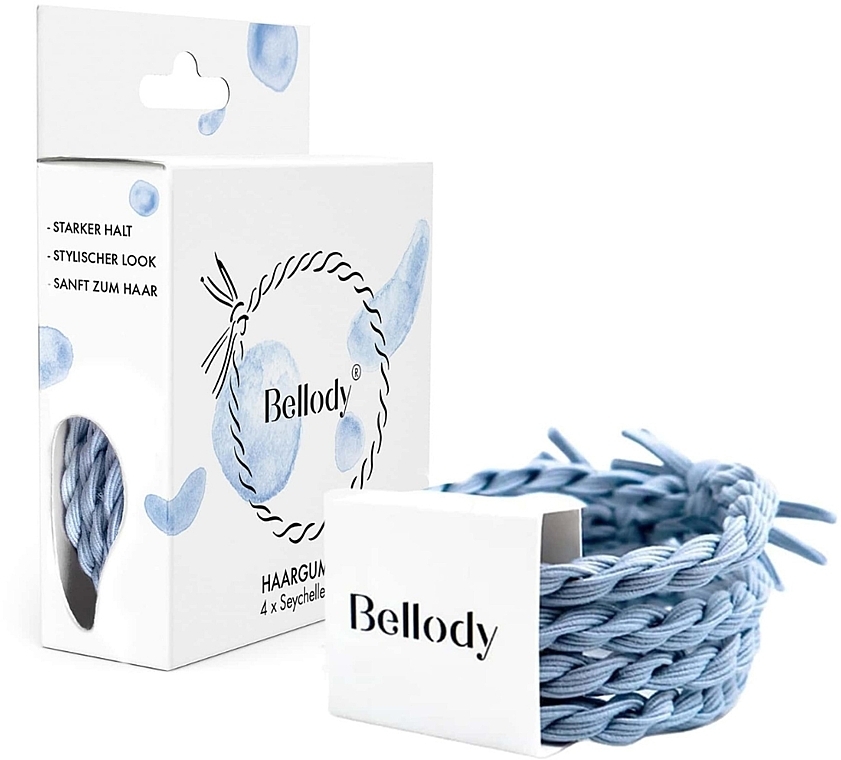 Gumka do włosów, seychelles blue, 4 szt. - Bellody Original Hair Ties — Zdjęcie N1