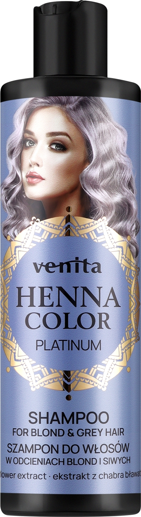 Szampon do włosów blond i siwych z ekstraktem z chabra - Venita Henna Color Shampoo Platinum — Zdjęcie 300 ml