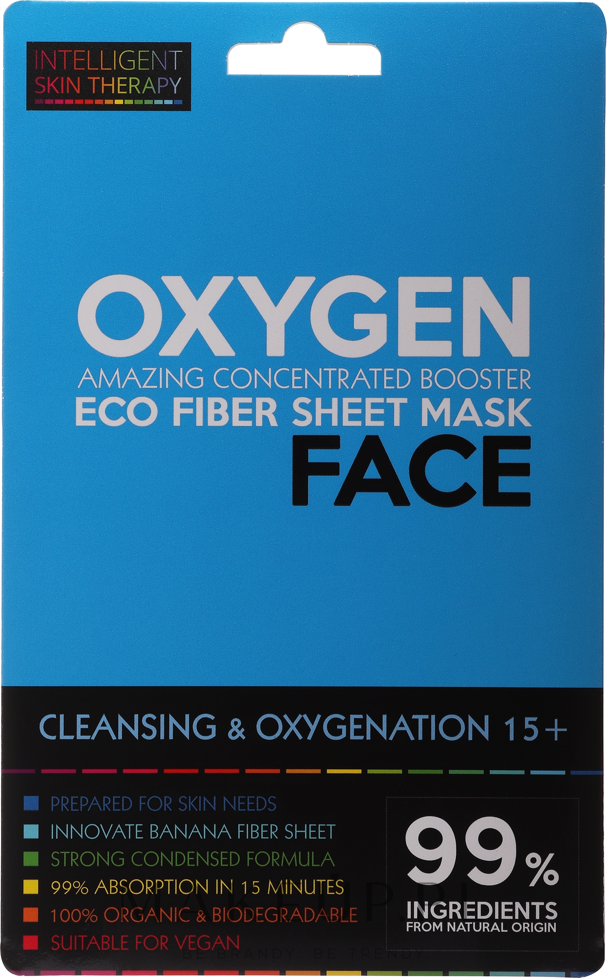 Oczyszczająco-dotleniająca maska w płachcie do twarzy Aktywny tlen - Beauty Face Intelligent Skin Therapy Mask — Zdjęcie 25 g