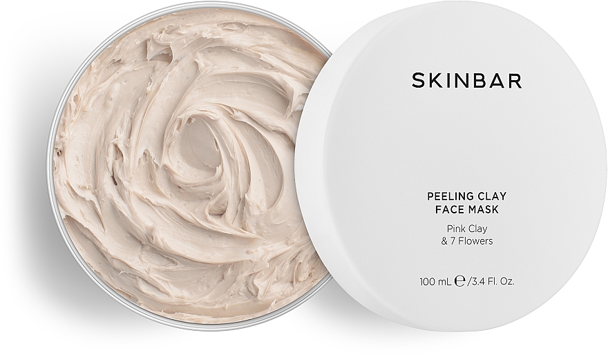 Złuszczająca maseczka do twarzy z różową glinką i 7 ekstraktami kwiatowymi - SKINBAR Pink Clay & 7 Flowers Face Mask