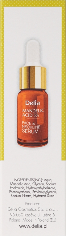 Wygładzające serum do twarzy, szyi i dekoltu z kwasem migdałowym 5% - Delia Mandelic Acid 5% Active Face & Neckline Serum — Zdjęcie N3