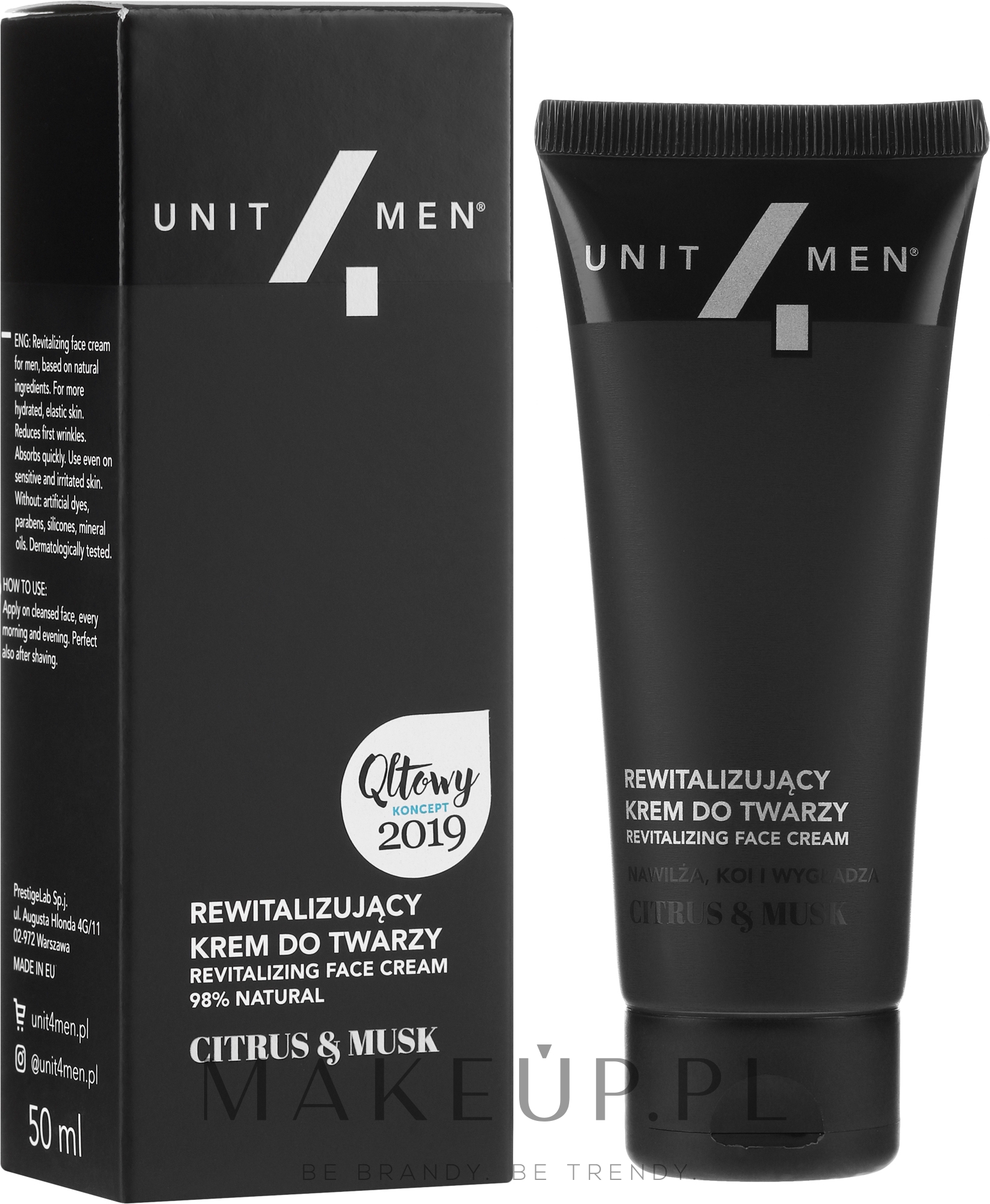Rewitalizujący krem do twarzy dla mężczyzn - Unit4Men Citrus & Musk — Zdjęcie 50 ml