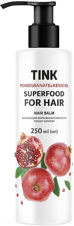 Balsam do włosów farbowanych Granat i keratyna - Tink SuperFood For Hair Pomegranate & Keratin Balm — Zdjęcie N1