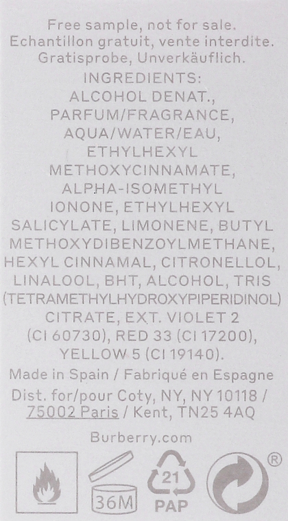 PREZENT! Burberry Her - Woda perfumowana (próbka) — Zdjęcie N3