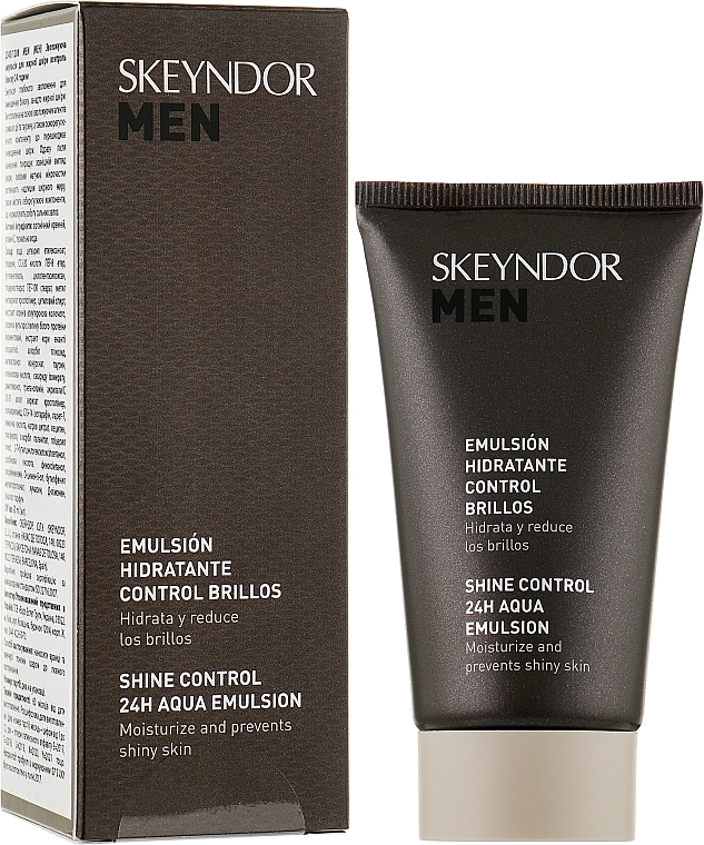 Nawilżająca emulsja kontrolująca błyszczenie się skóry - Skeyndor Men Shine Control 24H Aqua Emulsion — Zdjęcie N2