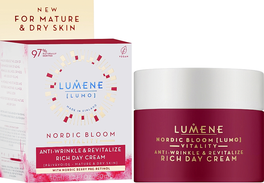 Przeciwzmarszczkowy krem do twarzy na dzień - Lumene Nordic Bloom Vitality Anti-Wrinkle & Revitalize Rich Day Cream — Zdjęcie N2