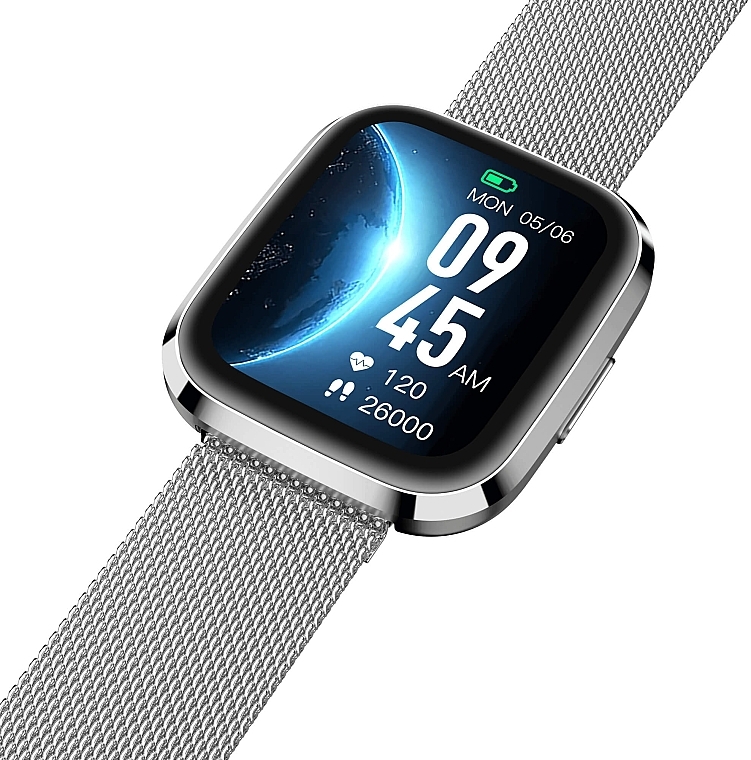 Smartwatch, srebrny metal - Garett Smartwatch GRC STYLE Silver Steel — Zdjęcie N2