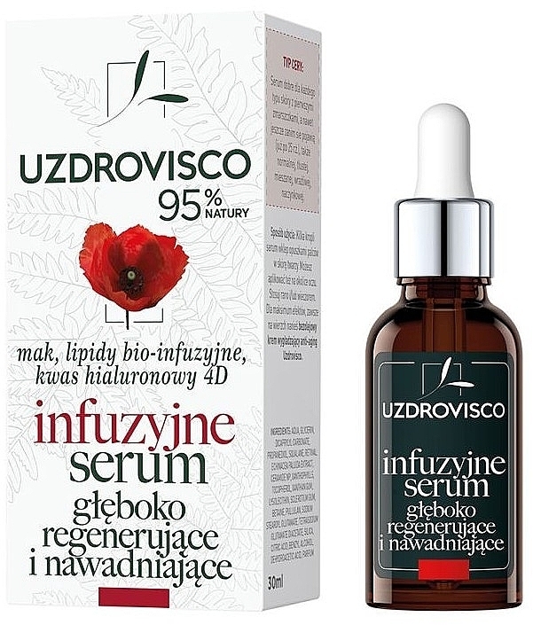 Regenerujące i nawilżające serum do twarzy z ekstraktem z maku - Uzdrovisco — Zdjęcie N1