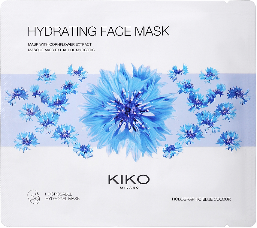 Nawilżająca hydrożelowa maska do twarzy z wyciągiem z bławatka - Kiko Milano Hydrating Hydrogel Face Mask — Zdjęcie N1