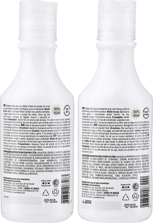 Zestaw - Inoar Absolut Herbal Solution (shm/250 ml + cond/250 ml) — Zdjęcie N2