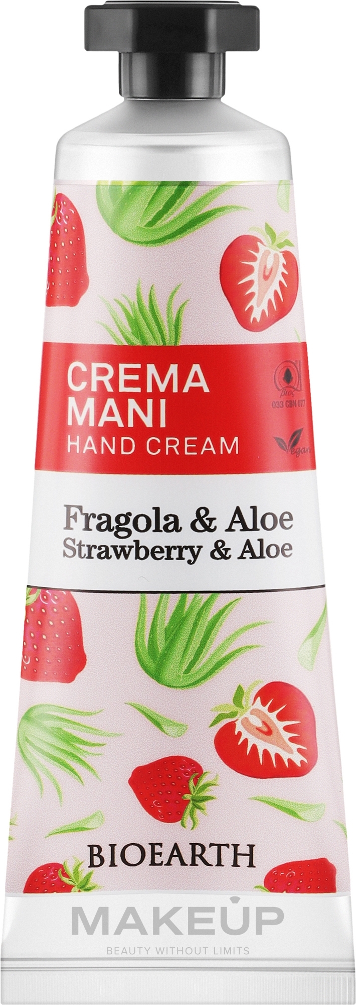 Krem do rąk Truskawka i aloes - Bioearth Family Strawberry & Aloe Hand Cream — Zdjęcie 30 ml