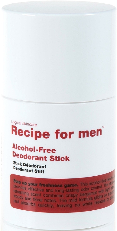 Dezodorant w sztyfcie dla mężczyzn - Recipe For Men Alcohol Free Deodorant Stick — Zdjęcie N1