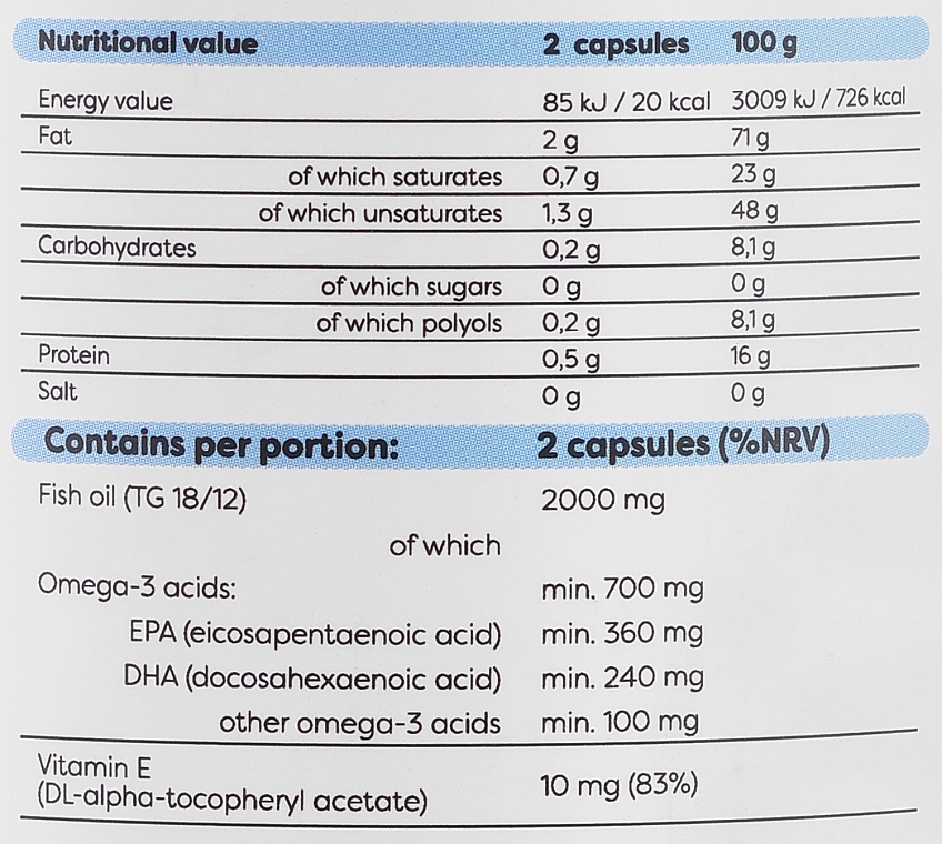 Kapsułki Omega-3 Olej Rybi, 1000mg, destylowana molekularnie - Osavi Omega-3 Fish Oil Molecularly Distilled — Zdjęcie N3