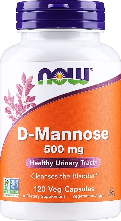 Naturalny suplement, 120 kapsułek - Now Foods D-Mannose — Zdjęcie N1