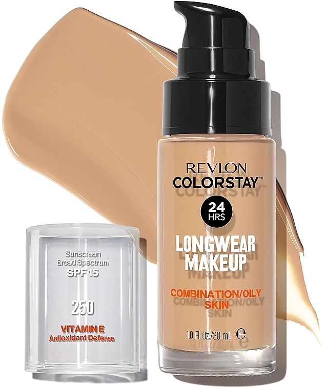 Podkład - Revlon ColorStay Longwear Mekeup Vitamin E Combination/Oily Skin SPF 15 — Zdjęcie N2