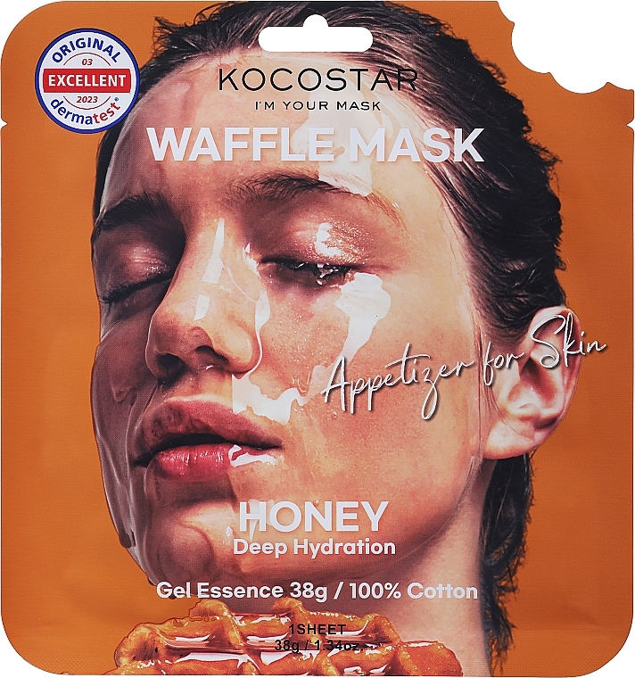 Odżywcza maska ​​na tkaninie miodowa przyjemność - Kocostar Honey Waffle Mask — Zdjęcie N1