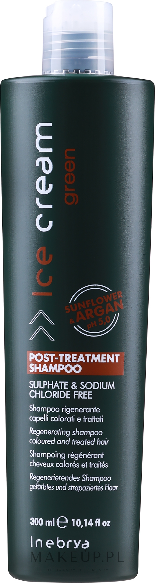Regenerujący szampon do włosów farbowanych - Inebrya Green Post-Treatment Shampoo — фото 300 ml