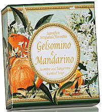 Naturalne mydło w kostce Jaśmin i mandarynki - Saponificio Artigianale Fiorentino Amalfi Jasmine & Tangerine Soap — Zdjęcie N1
