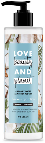 Nawilżający balsam do ciała z wodą kokosową i kwiatem mimozy - Love Beauty&Planet Luscious Hydration Body Lotion — фото N1