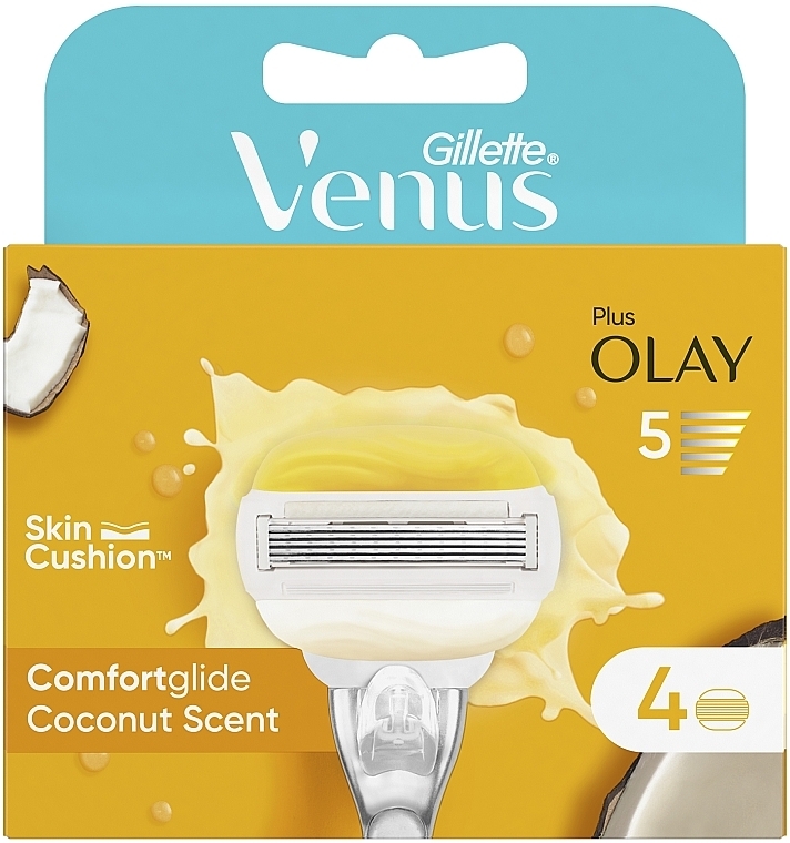 Wymienne wkłady do maszynki, 4 szt. - Gillette Venus Comfortglide & Olay Coconut Refills — Zdjęcie N3