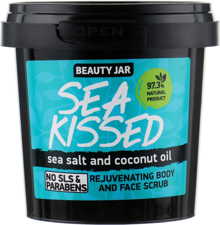 Regenerujący scrub do twarzy i ciała z solą morską i olejem kokosowym - Beauty Jar Sea Kissed Rejuvenating Body And Face Scrub