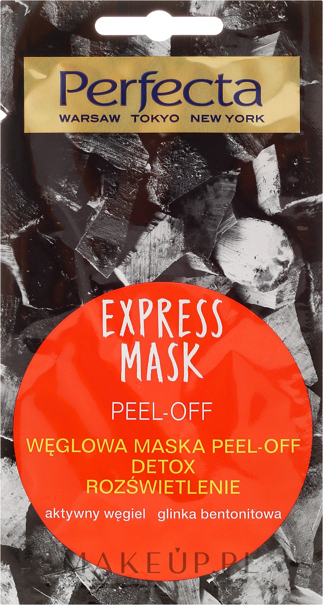 Węglowa maska do twarzy peel-off Detox i rozświetlenie - Perfecta Express Mask — Zdjęcie 8 ml