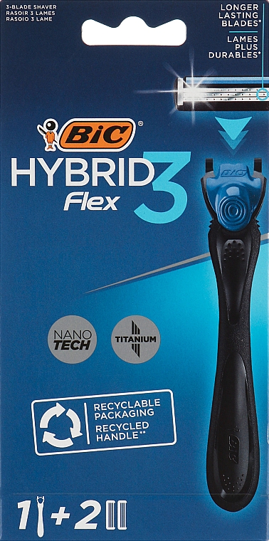 Maszynka do golenia z 2 wymiennymi ostrzami - Bic Flex 3 Hybrid — Zdjęcie N1