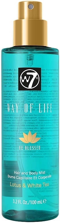 Spray do włosów i ciała Lotos i Biała Herbata - W7 Way of Life Hair & Body Mist Be Blessed — Zdjęcie N2