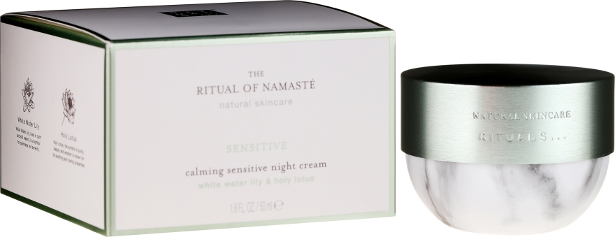 Kojący krem do twarzy na noc Biała lilia wodna i lotos - Rituals The Ritual Of Namaste Calming Sensitive Night Cream — Zdjęcie N1