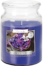 Świeca aromatyczna premium w szkle Violet - Bispol Premium Line Scented Candle Violet — Zdjęcie N1