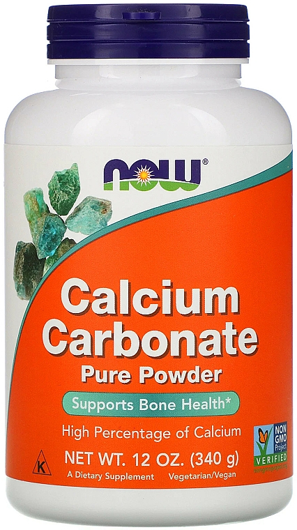 Węglan wapnia w proszku, 340 g - Now Foods Calcium Carbonate Powder — фото N1