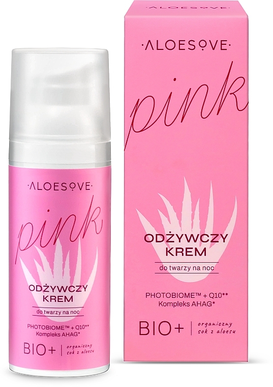 Odżywczy krem do twarzy na noc - Aloesove Pink Nourishing Face Cream — Zdjęcie N3