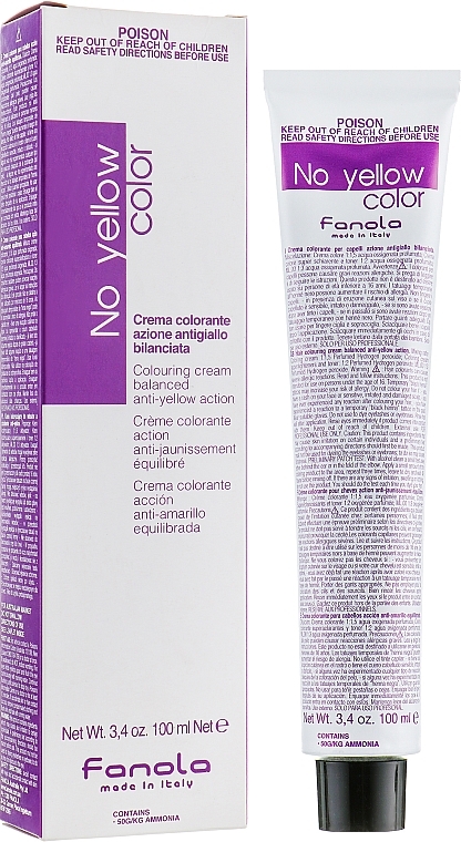 Farba do włosów w kremie - Fanola No Yellow Colouring Cream — Zdjęcie N1