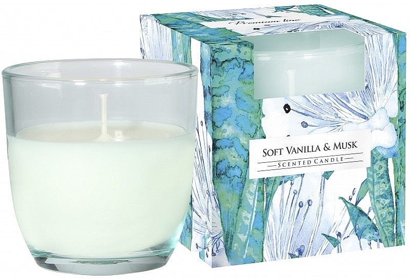 Świeca zapachowa w szkle Delikatna wanilia i piżmo - Bispol Scented Candle Soft Vanilla & Musk — Zdjęcie N1