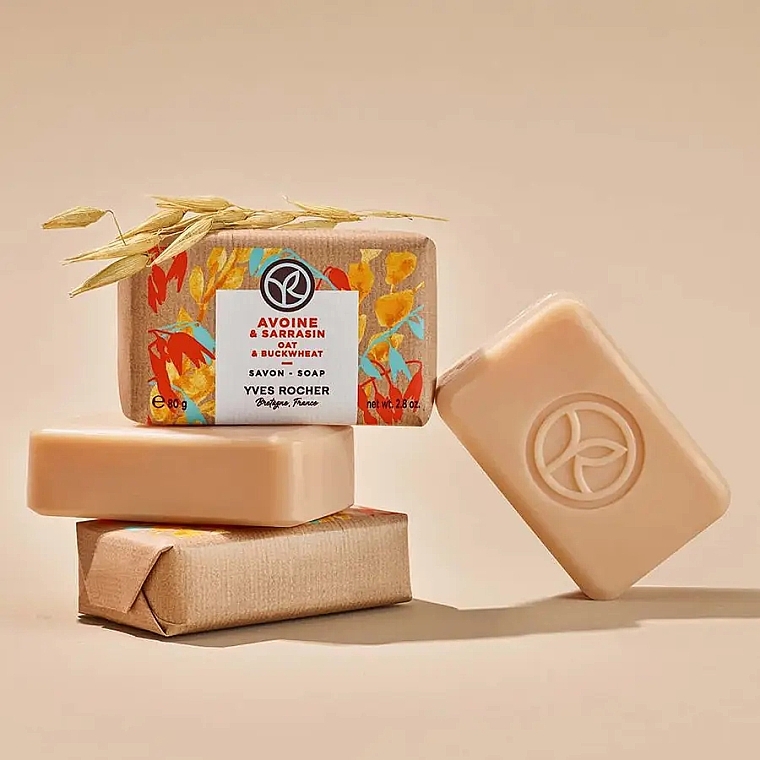 Mydło w kostce Owies i gryka - Yves Rocher Oat & Buckwheat Soap — Zdjęcie N3