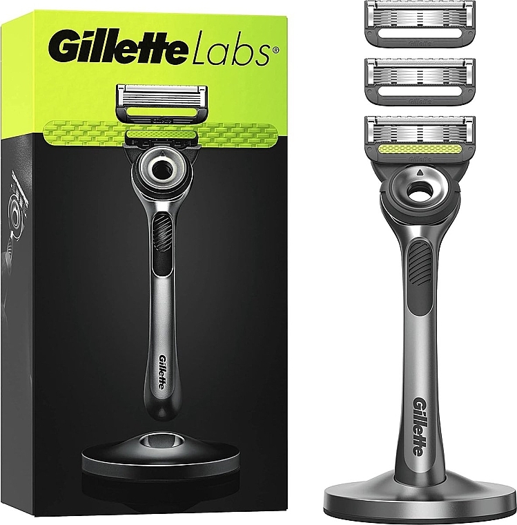 Maszynka do golenia z 3 wymiennymi ostrzami i uchwytem magnetycznym - Gillette Labs  — Zdjęcie N1