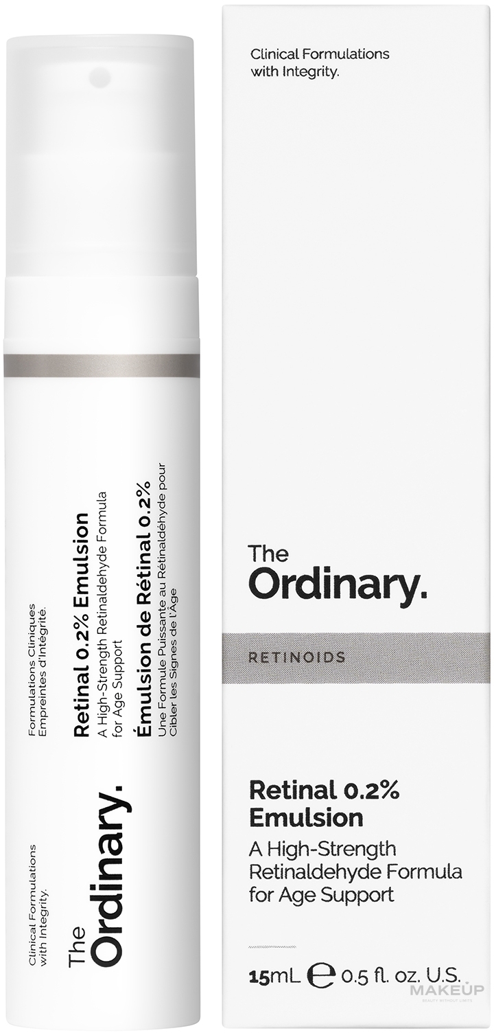 Serum do twarzy z retinolem - The Ordinary Retinal 0.2% Emulsion Serum — Zdjęcie 15 ml