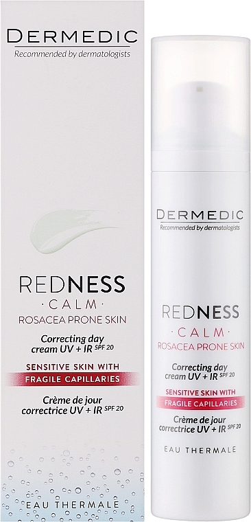 Korygujący krem na dzień z filtrem ochronnym - Dermedic Redness Calm Correcting Day Cream UV + IR — Zdjęcie N2