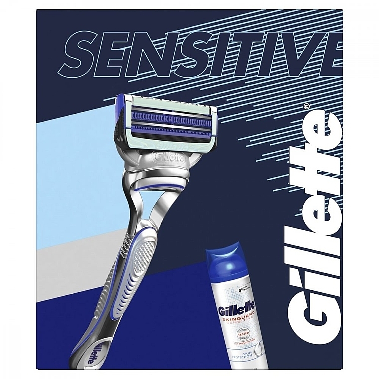 PRZECENA!  Zestaw - Gillette SkinGuard Sensitive (razor + shave/gel/200ml) * — Zdjęcie N2