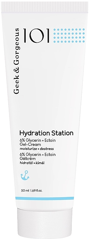 Intensywnie nawilżający żel-krem - Geek & Gorgeous Hydration Station 6 % Glycerin + Ectoin Gel-Cream — Zdjęcie N1