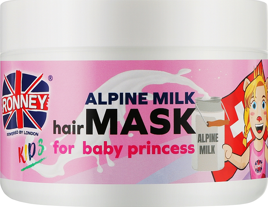 Maska do włosów dla dzieci Mleko alpejskie - Ronney Professional Kids On Tour To Switzerland Hair Mask